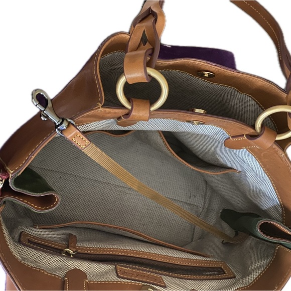 Large Zip Barlow all genuine leather Dooney Bourke Bag - Picture 2 of 10